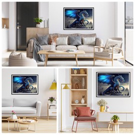 AIRDEA DIY Dragon Diamond Painting Set Adults Children Landscape Diamond Painting Pictures 5D Fantasy Diamond Art Diamond Painting Set Cross Embroidery Painting Kits for Home Decor 30 x 40 cm