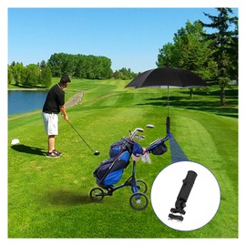 YGOLF Golf Push Cart Umbrella Holder, Universal Trolley Stand Accessary with Adjustable Angle for Handles, Baby Stroller, Fishing Beach Chair, Wheelchair Round Frames