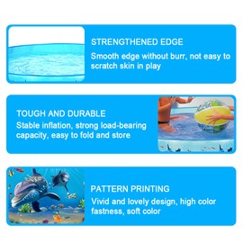 122 * 25cm/ 48 * 9.8in Outdoor Children Swimming Pool Portable Foldable Round Shape Swimming Pools for Kids Toddles Summer Water Game