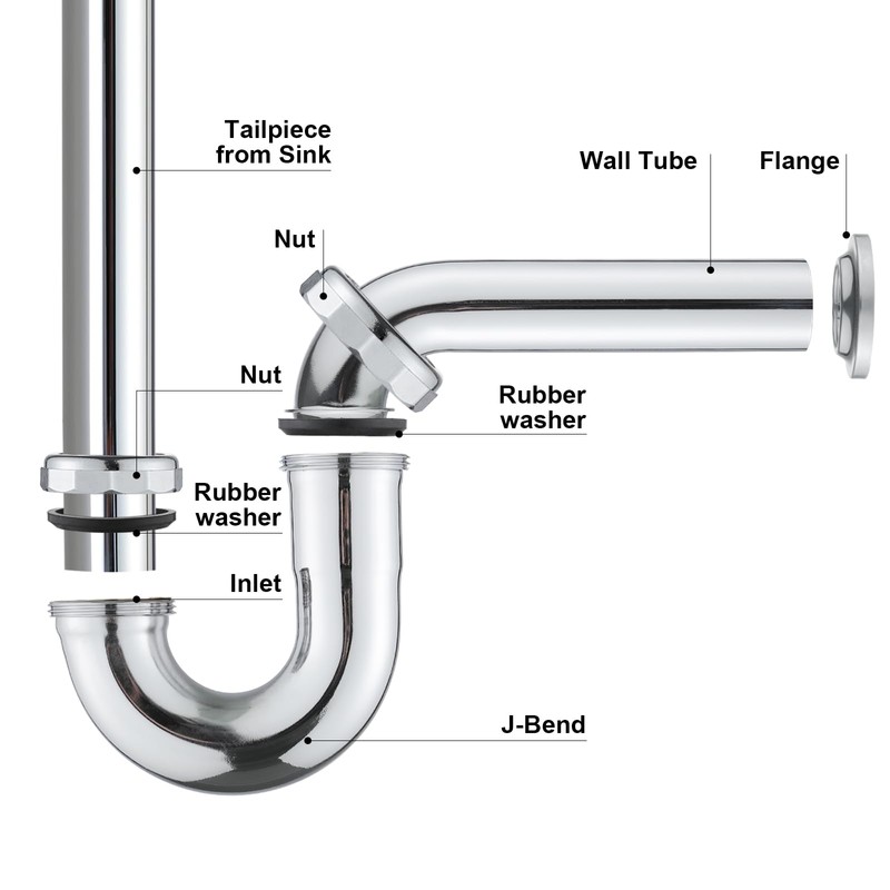 ZM Brass P Trap with Clean Out 1-1/2 Inch Sink