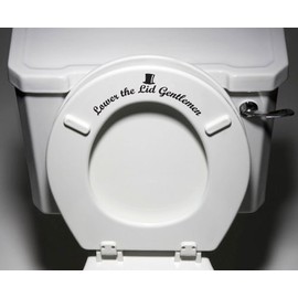 "Lower the Lid Gentlemen" - Toilet Seat Bathroom - Funny Reminder Potty Training Vinyl Sticker Decal Copyright © 2014 - Yadda-Yadda Design Co. (Black)