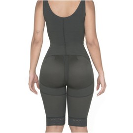 MARIAE FAJAS FQ111 Colombianas Post Surgery Compression Garment Full Body Shaper for Women Ash Black S