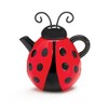 Burton Lucky Lady Teapot, Ladybug Shape, 19 Ounces, Red, Ceramic,