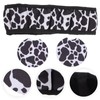 GRIRIW 1Set Cow Pattern Steering Wheel Cover Coaster Easy to