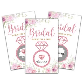 Bridal Shower Scratch Off Game Cards, Boho Floral Greenery Bridal Lottery Tickets, Blush Pink Wedding Shower Games Ideas, Bachelorette Party Activities & Decorations (50 Pack)-04
