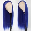 QD-Tizer Blue Lace Front Wigs for Fashion Woman Long Straight