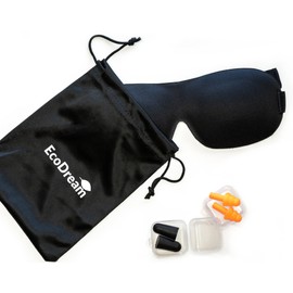 3D Breathable Memory Foam & Mulberry Silk Sleep Mask with 2 Sets of Earplugs in Carry Pouch. For Deep Sleep, Naps, Shift Work & Meditation. For women, men and kids.