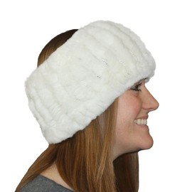 Glacier Wear - Rex Rabbit Fur Headband - Cream hnc500