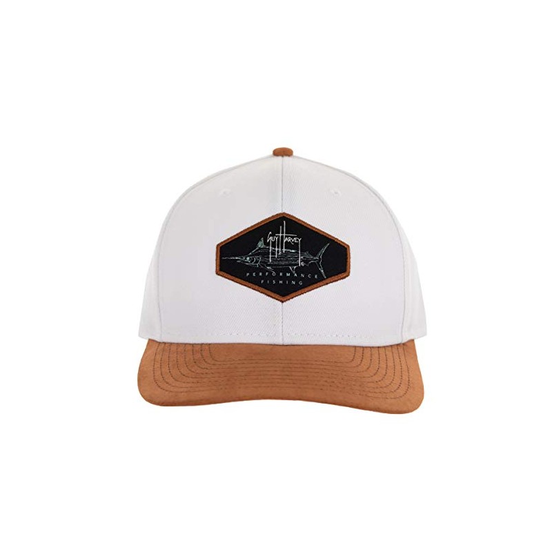 Guy Harvey Men's Sueded Bill Hat, White, One Size