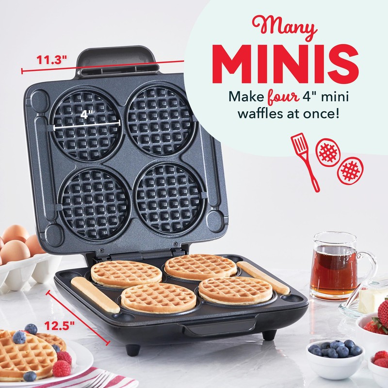 DASH Multi Mini Waffle Maker - Four 4” Waffle Molds,