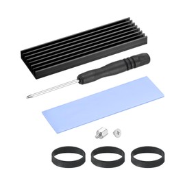 MECCANIXITY 1 Pack M.2 22110 nvme SSD Heatsink Cooler Alloy Aluminum Heat Sink with Mounting Screws Screwdriver Kit,1mm Thermal Pad, for PC Laptop 100×22×3 mm, Black