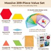 LovesTown 209 PCS Shapes Wooden Pattern Blocks for Kids, Geometric