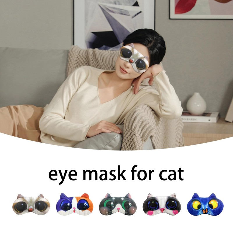 5 Cat Eye Masks 5 Pairs Blue Sponge Ear Plugs