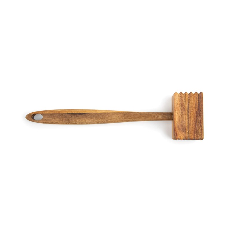 Ironwood Gourmet Acacia Wood Meat Tenderizer, 11.5-inches, Brown