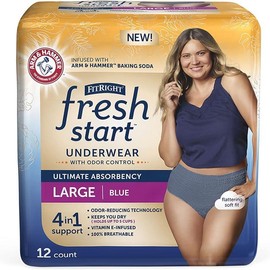 Incontinence and Postpartum Underwear for Women, XXL, Blue (12 Count) Absorbency, Disposable Underwear with OdorControl Power ARM  Hammer - Size: Large (12 Count)