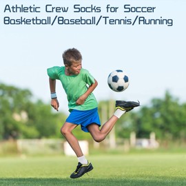 GENTABY Girls School Socks Black Boys - Kids Plain White Socks 18 Pairs Mid-cut Half Unisex Elasticity Socks Size 3-5 Breathable Toddler Crew Socks 10-13 Years