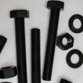 Caterpillar Red 10x Black Nylon Hex Head, M10 x 70mm, Plastic Nuts and Bolts, Washers, Hexagon, Nylon