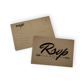 Home Advantage 4x6 Rsvp Cards, Postcards, Set of 50 (Kraft)