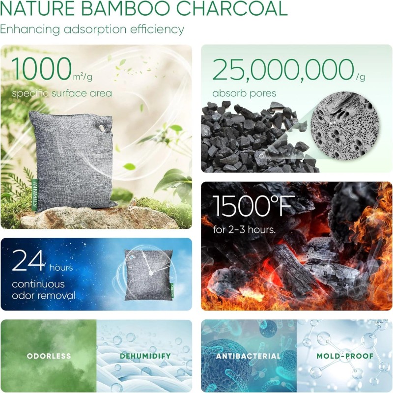 Innmily Activated Charcoal Odor Absorber, Eliminator for Strong 12 Packs