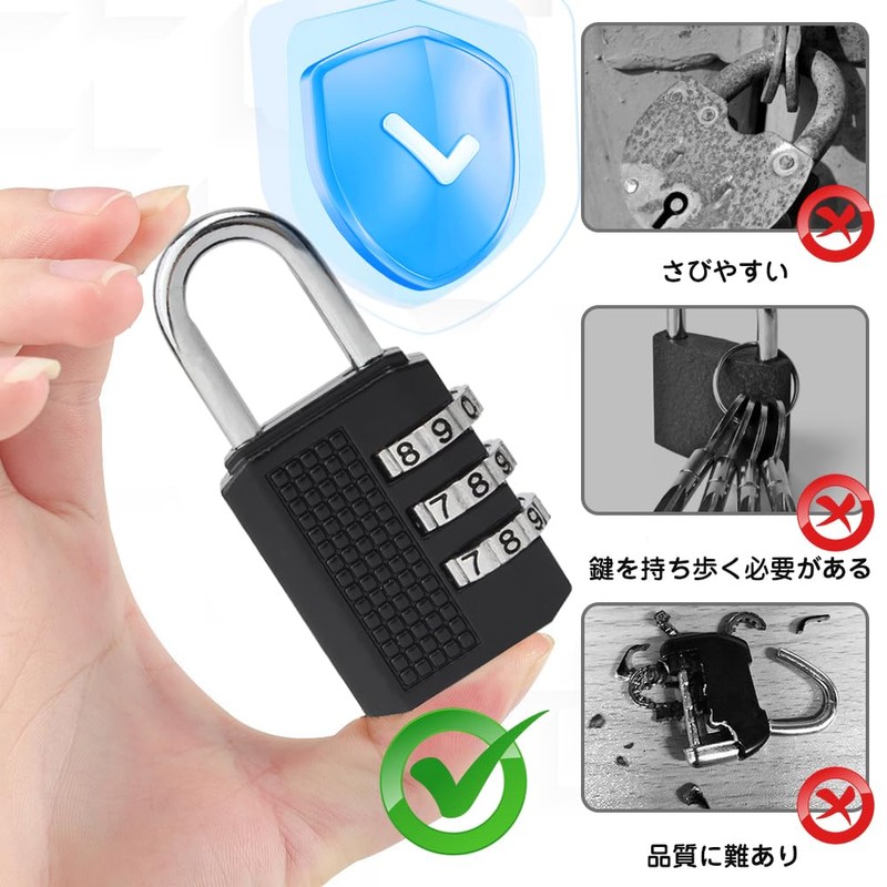 Padlock Dial 3 Digit Dial Lock Small Auxiliary Lock Anti-Theft