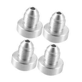 TUCKBOLD 4 Pcs Car Auto 4AN Male Weld on Fitting Bung Hose Adapter Fuel Oil Aluminum Alloy Silver Tone Automotive Parts