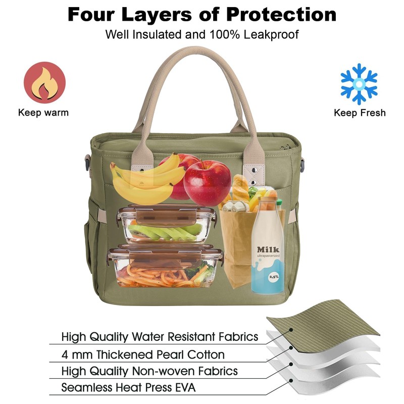 Hafmall Insulated Lunch Bag for Adults,Big lunch box for men,