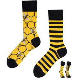 TODO Colours Christmas Socks for Men and Women, Funny Christmas Socks, Bee socks, 35-38