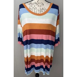 LuLaRoe NEW RELEASE Lularoe Boyfriend T 2XL Shirt Top Beautiful Stripe Print Nwt