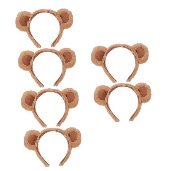 Abaodam 6 Pcs Bear Ear Headband Monkey Ears Headband Washing
