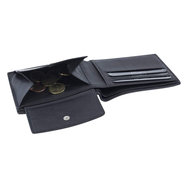 LEAS Slim/Thin Wallet with Chain, Genuine Leather, Black Chain-Series''