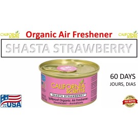 California Scents (BUY 2, GET 1 FREE) California Scents Can Organic Air Freshener Home Car U-Pick - SHASTA STRAWBERRY