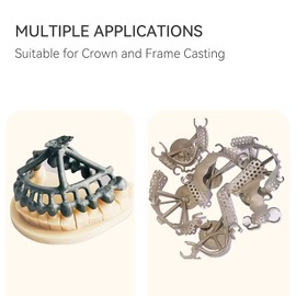 Jamghe Dental Castable Resin UV Photopolymer Resin 405nm Ultra Low Shrinkage, Easy Casting for Dental implant Restoration Frame & Crown 1000G…