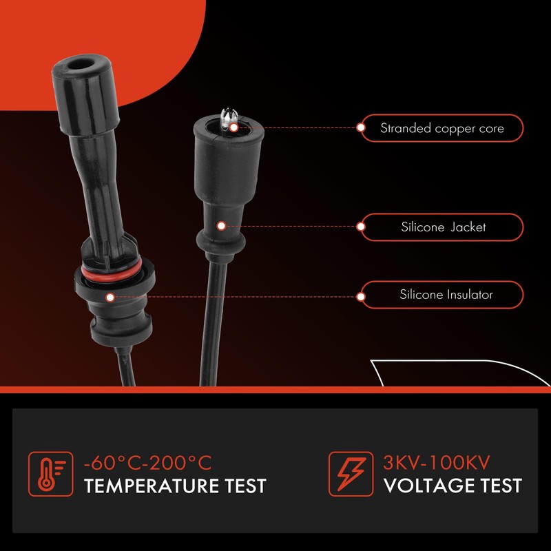 A-Premium - Juego de 2 cables de bujía compatibles con