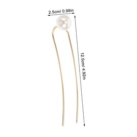 FRCOLOR U Shaped Chinese Hairpin with Imitation Pearl Elegant Hair Fork for Updo Styles Hair Accessories for Women Simple and Fashionable Hair for Thick Hair