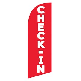 Cobb Promo Check In Real Estate Advertising and Marketing 6 Feet Feather Flag Replacement Flag Only Without Pole Kit (Red)