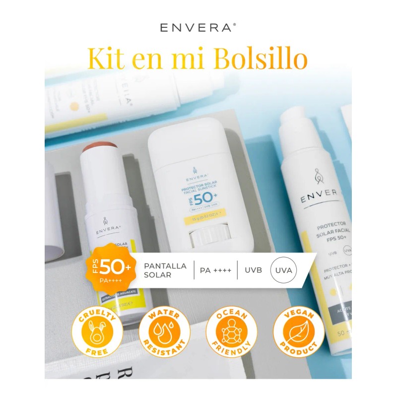 Envera Protector Solar Kit En Mi Bolsillo 50FPS pack 2