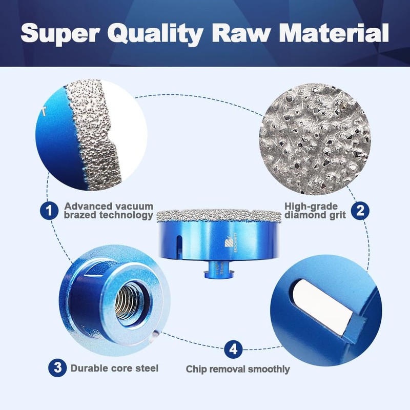 6 Inch Diamond Core Drill Bit for Porcelain Tile Ceramic