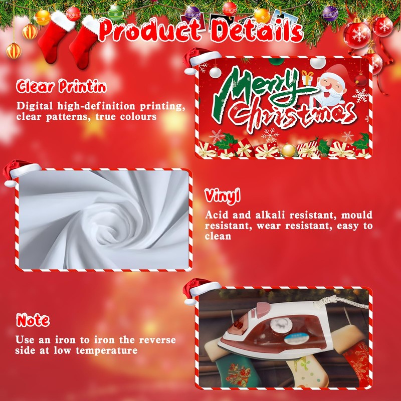 Gift Spree Large Merry Christmas Backdrop for Party Decoration