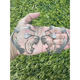 Badge Addictz Angry Panda Emblem Badges Car Or Truck Customized New Silver