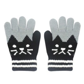 RARITYUS 3 Pairs Kids Cute Cat Warm Gloves Winter Knitted Mittens for Boys Girls Toddler Baby 3-8 Years old