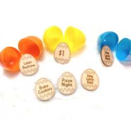 Easter Egg Hunt Activity Tokens, Wooden Egg Shaped Kids Game, Easter Gifts for Children, Non-Candy Easter Basket Stuffers