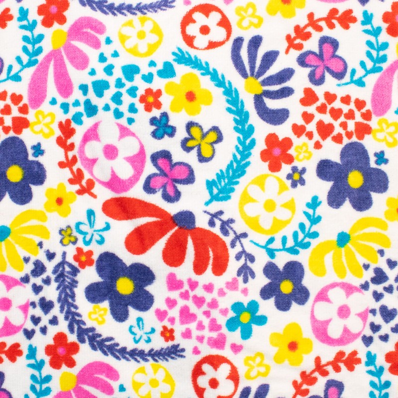 Harry Bear Girls Towel Poncho Floral Multicolour One Size