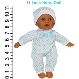 11 inch Soft Body Hispanic Newborn Baby Doll in Gift Box - Doll Pacifier Included