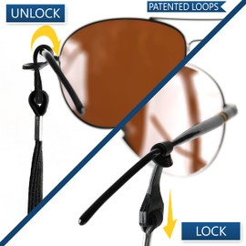 SIGONNA Eye Glasses String Holder Straps - Sports Sunglasses Strap for Men Women - Eyeglass Holders Around Neck - Glasses Retainer Cord Chains Lanyards - 4 Cords (Black)