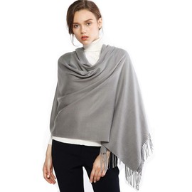 RIIQIICHY Winter Scarfs for Women Pashmina Shawls for Evening Dresses Wedding Shawls and Wraps Blanket Scarf Grey