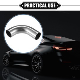 VekAuto 2 Pcs Bend Elbow Pipe Tube, 1.26" OD 4" 3.15" Leg Length 90 Degree DIY Exhaust Pipe Intercooler Air Intake Tube Universal for Car Automotive Durable 304 Stainless Steel Silver Tone