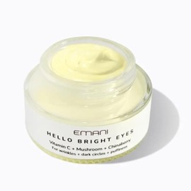 Emani Hello Bright Eyes - Vitamin C Eye Cream, Reishi Mushroom, Turmeric & Chinaberry for Dark Circles, Puffiness, Wrinkles, Firming, Hydrating & Smoothing - Anti Aging Under Eye Serum, 1 oz
