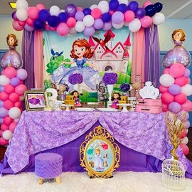 B-COOL 60 x102 Inch Rosette Table Lavender 3D Floral Table Cloth Satin Rosette Tablecloths for Home Daily Birthday Decor Baby Shower Party