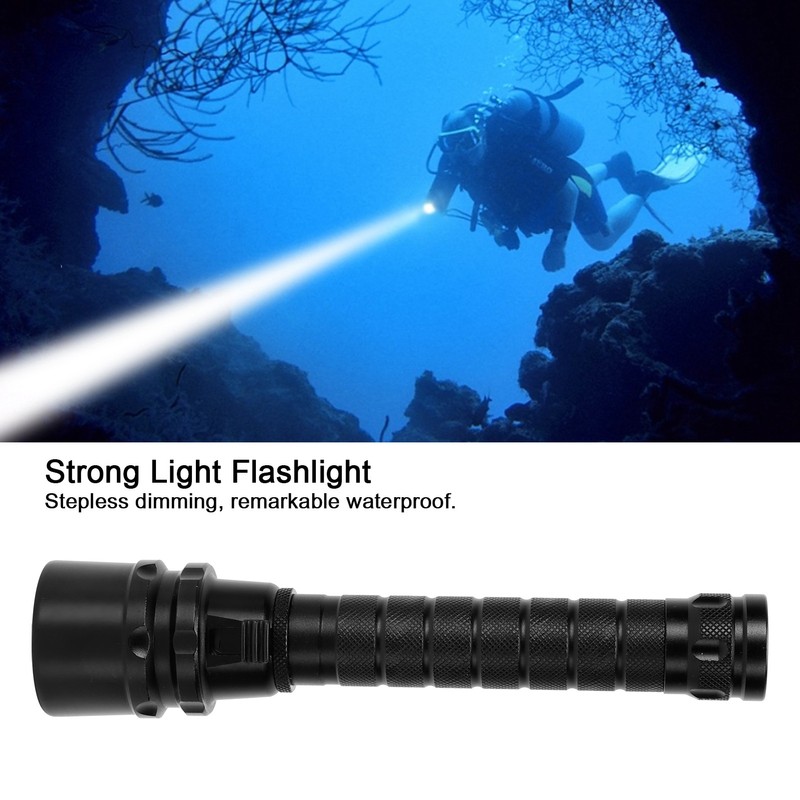 Bright Flashlight Aluminum Alloy 2000LM Long‑Range Electric Torch for Underwater