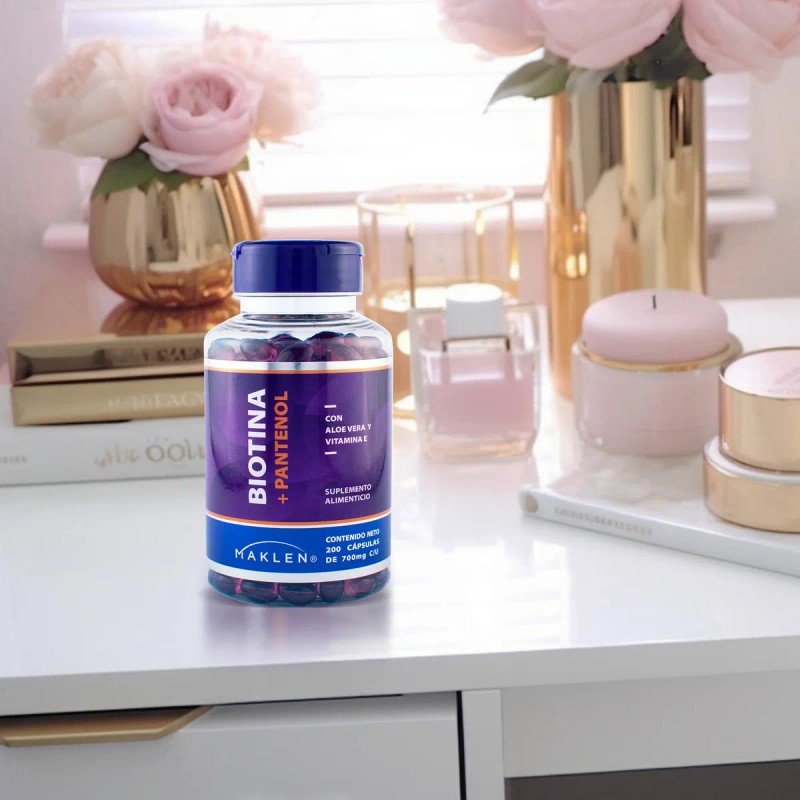 Biotina + Pantenol, Vitamina E | 200 Softgels | Maklen